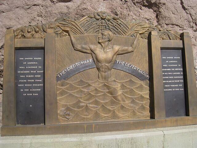 memorial for those who died building the dam