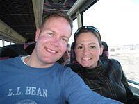 on the bus at the western rim of the Grand Canyon